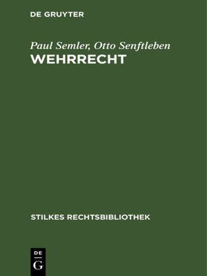 cover image of Wehrrecht